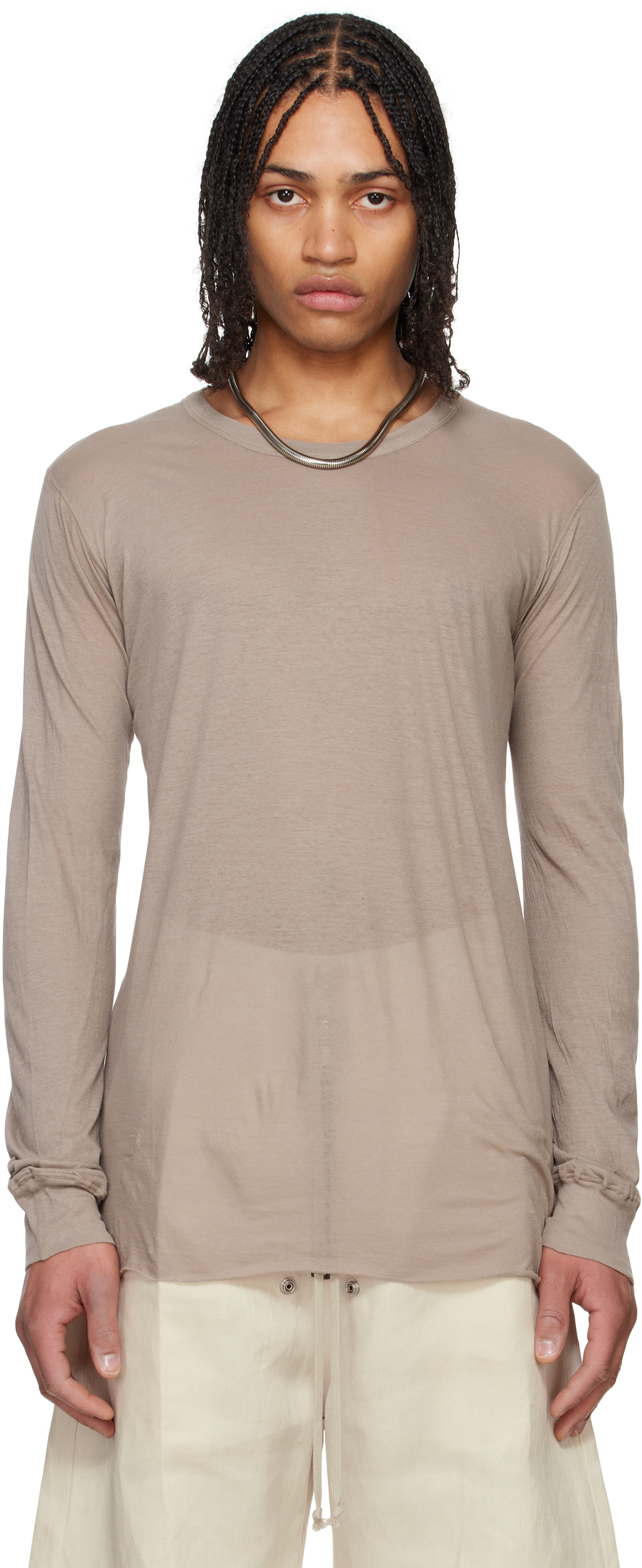 Rick Owens Taupe Hollywood Basic LS T-shirt Rick Owens