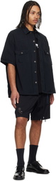mastermind JAPAN Black Distressed Denim Shirt