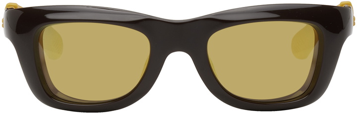 Photo: Bottega Veneta Brown Square Sunglasses