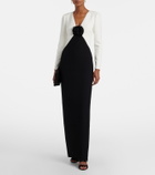 Roland Mouret Floral-appliqué crêpe gown