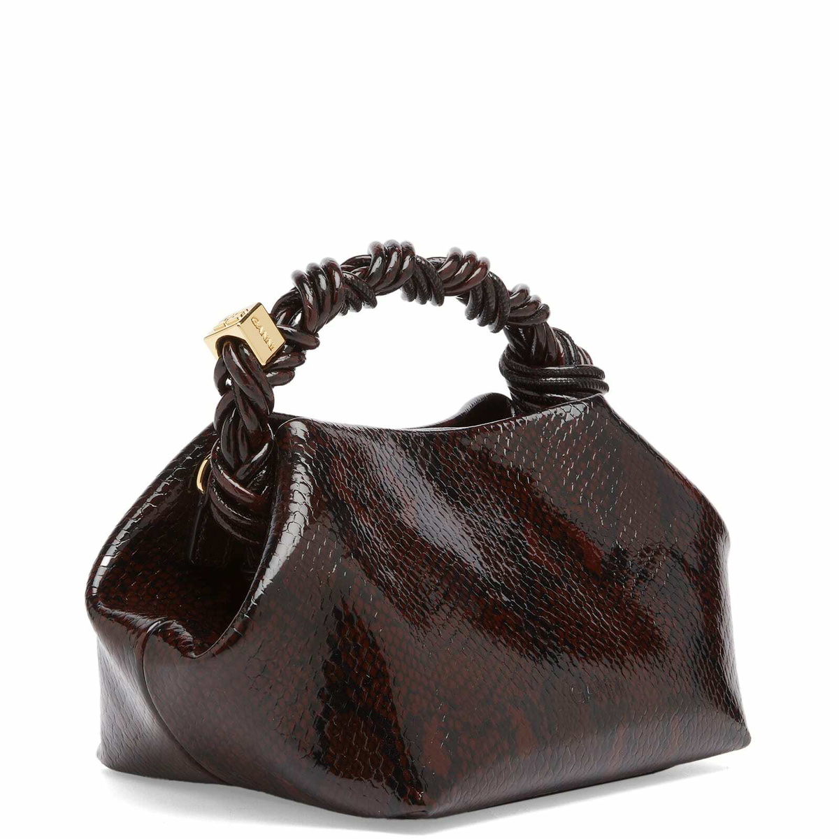 ハンドバッグ GANNI SMALL BOU SNAKE HANDBAG Dark Burgundy Burgundy Snake Small GANNI Bou Bag | GANNI US