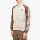 Adidas Men's Superstar Track Top in Wonder Taupe/Earth Strata