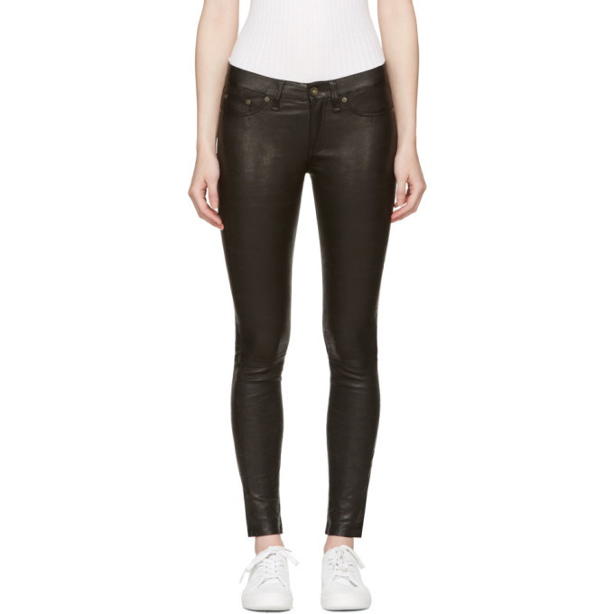 Photo: Rag and Bone Black Skinny Leather Pants