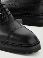Manolo Blahnik - Norton Leather Oxford Shoes - Black
