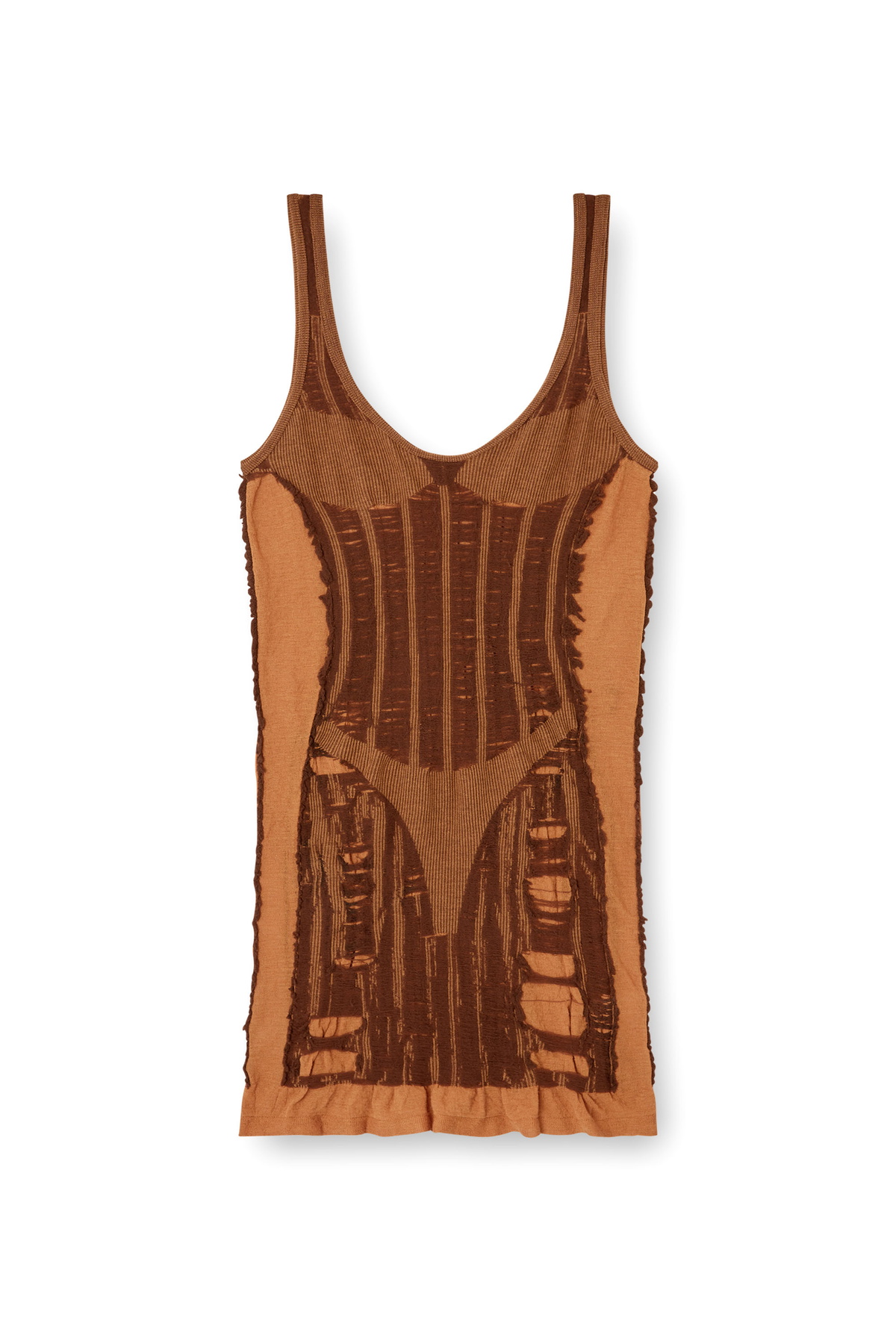 Diesel Mini dress in distressed second-skin knit - Dresses Womens in Brown  Diesel