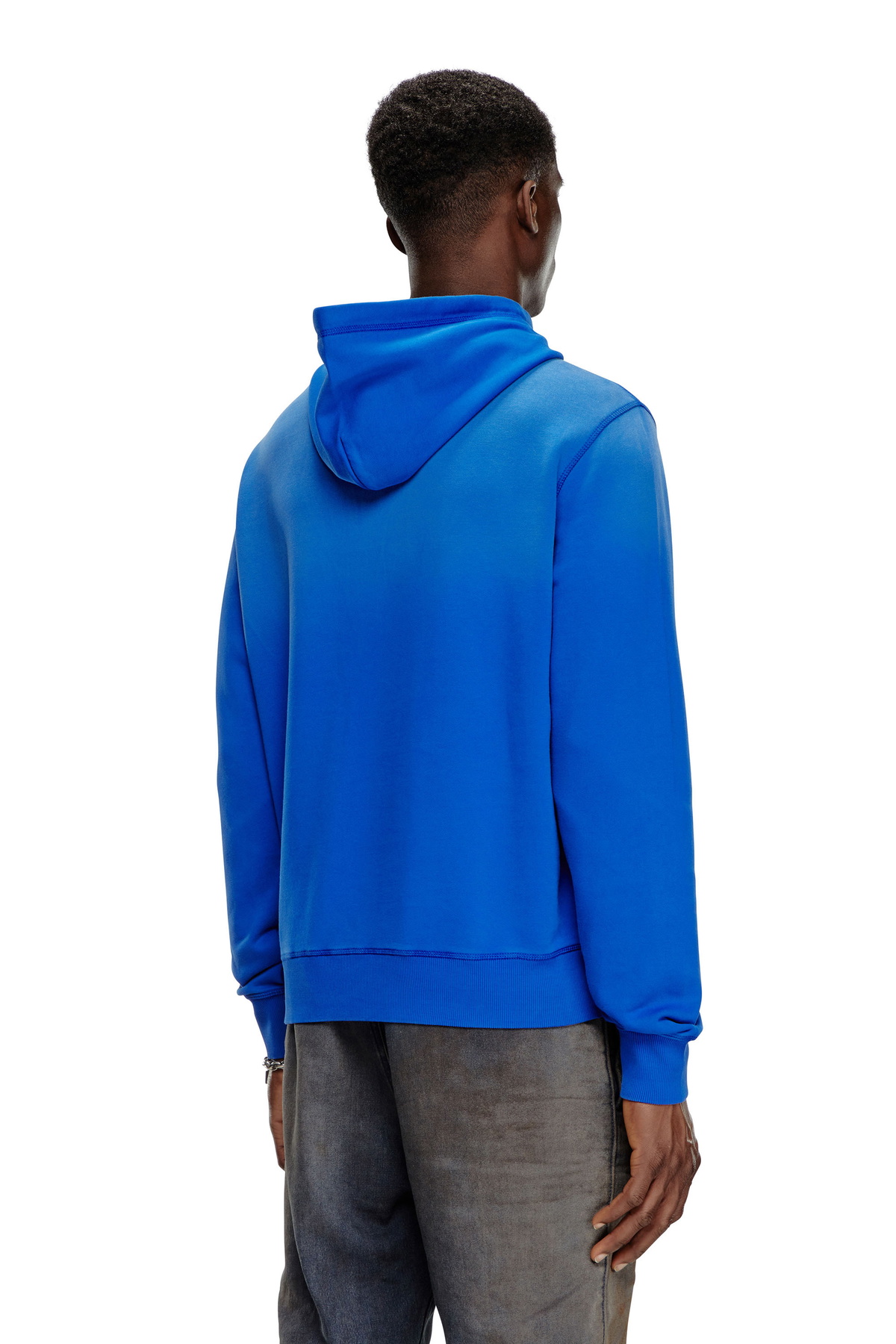 パーカー・フーディ DIESEL Men Hoodies A164040QLAG89MA BLUE Diesel Faded hoodie with Denim Division logo - Sweaters Mens