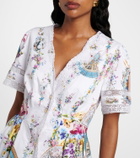 Camilla Embellished printed cotton minidress
