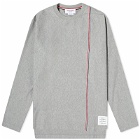 Thom Browne Men's Engineered RWB Stripe Long Sleeve T-Shirt in Medium Grey
