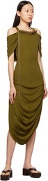 Loewe Khaki Off-The-Shoulder Dress