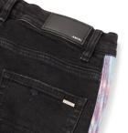AMIRI - Half Track Skinny-Fit Panelled Distressed Stretch-Denim Jeans - Black
