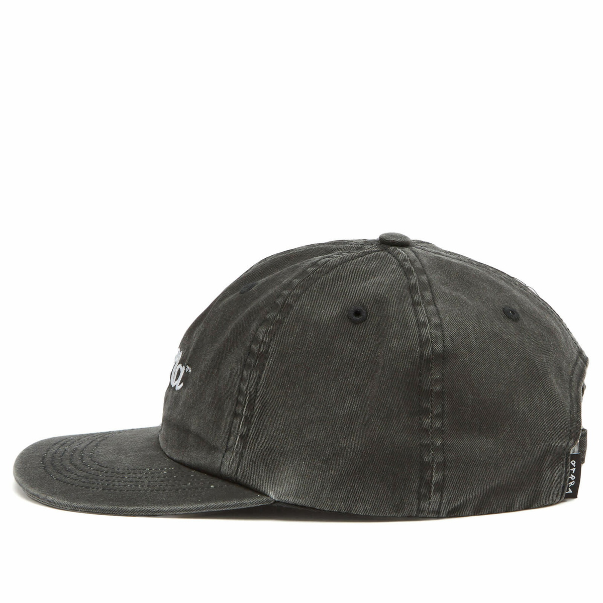 By Parra Men's Scripted 6 Panel Hat in Washed Black By Parra