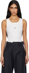 MM6 Maison Margiela White Ribbed Jersey Tank Top