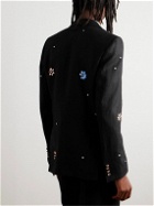 BODE - Crystal-Embellished Linen Suit Jacket - Black
