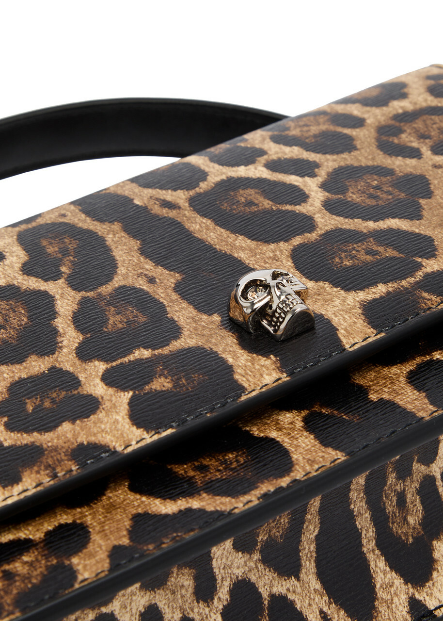 Alexander Mcqueen Skull Leopard-print Leather top Handle bag - One