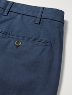 CANALI - Slim-Fit Stretch-Cotton Twill Chinos - Blue