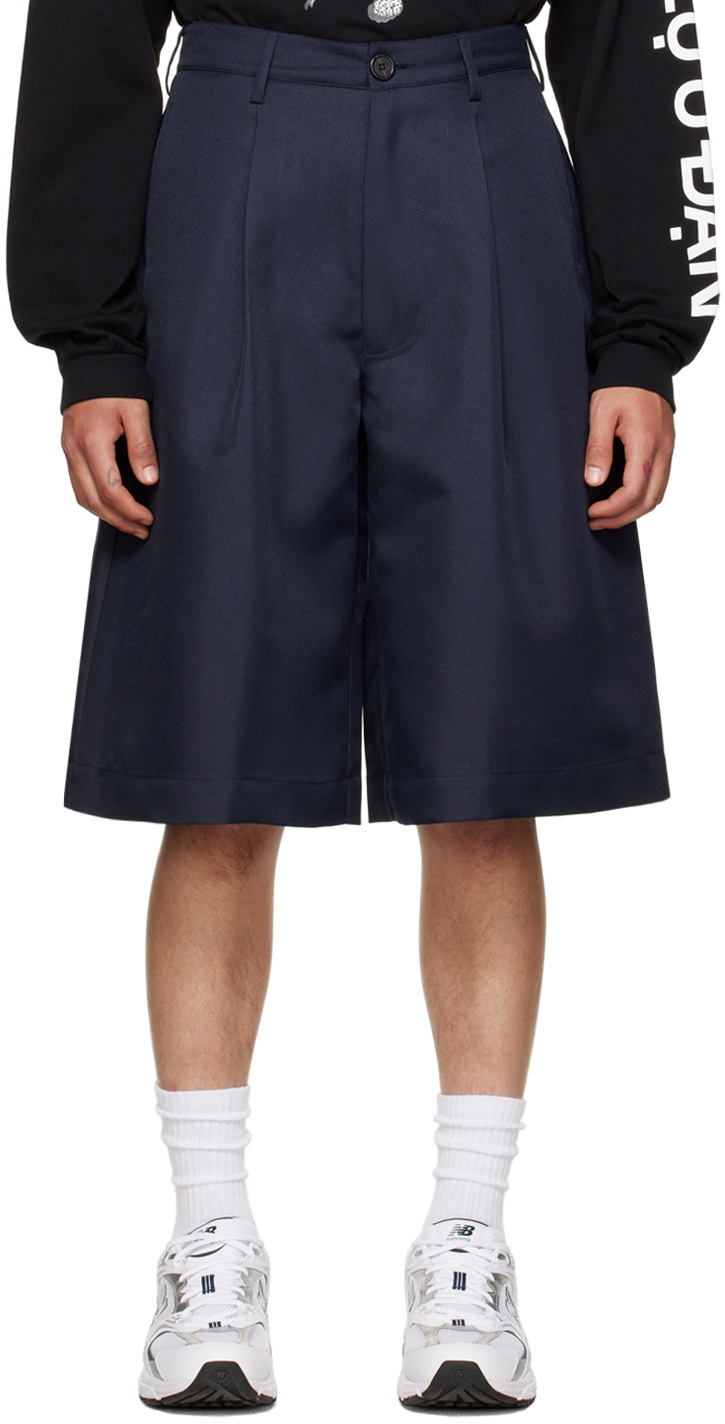 Photo: LU'U DAN SSENSE Exclusive Navy Wide Shorts