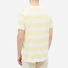 A.P.C. Men's Simon Dolphin Logo Stripe T-Shirt in Light Yellow