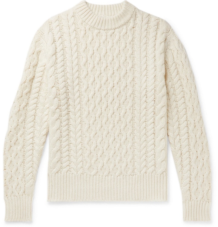 Photo: Mr P. - Cable-Knit Alpaca-Blend Sweater - Neutrals