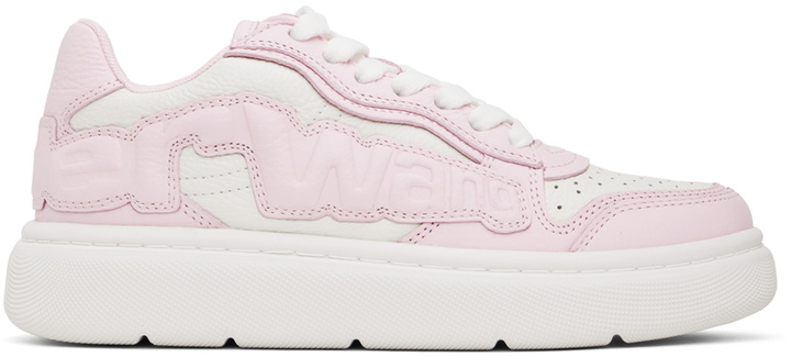 Photo: Alexander Wang Pink & Off-White Puff Pebble Leather Sneakers
