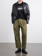 Neighborhood - Wide-Leg Cotton and Linen-Blend Twill Trousers - Green