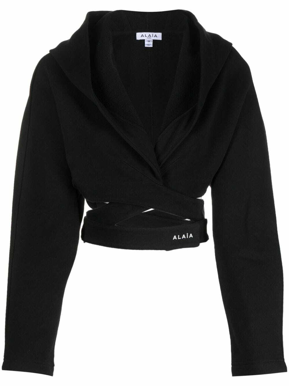 ALAÏA Cropped Cotton Hoodie ALAÏA