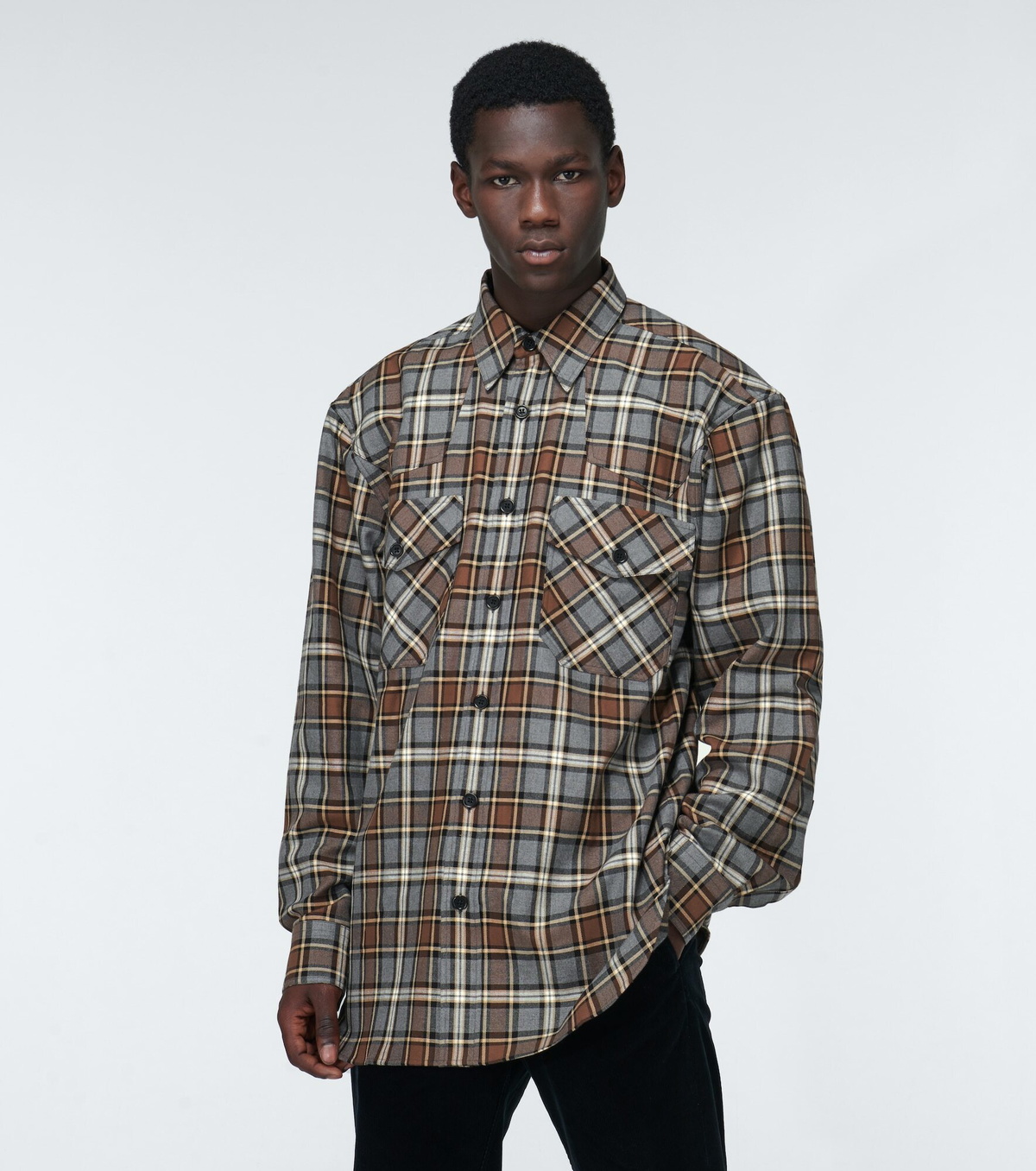 トップス dries van noten check shirt Dries Van Noten - Checked flannel shirt Dries Van Noten