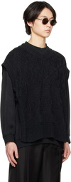 Th products Black Semi-Sheer Vest