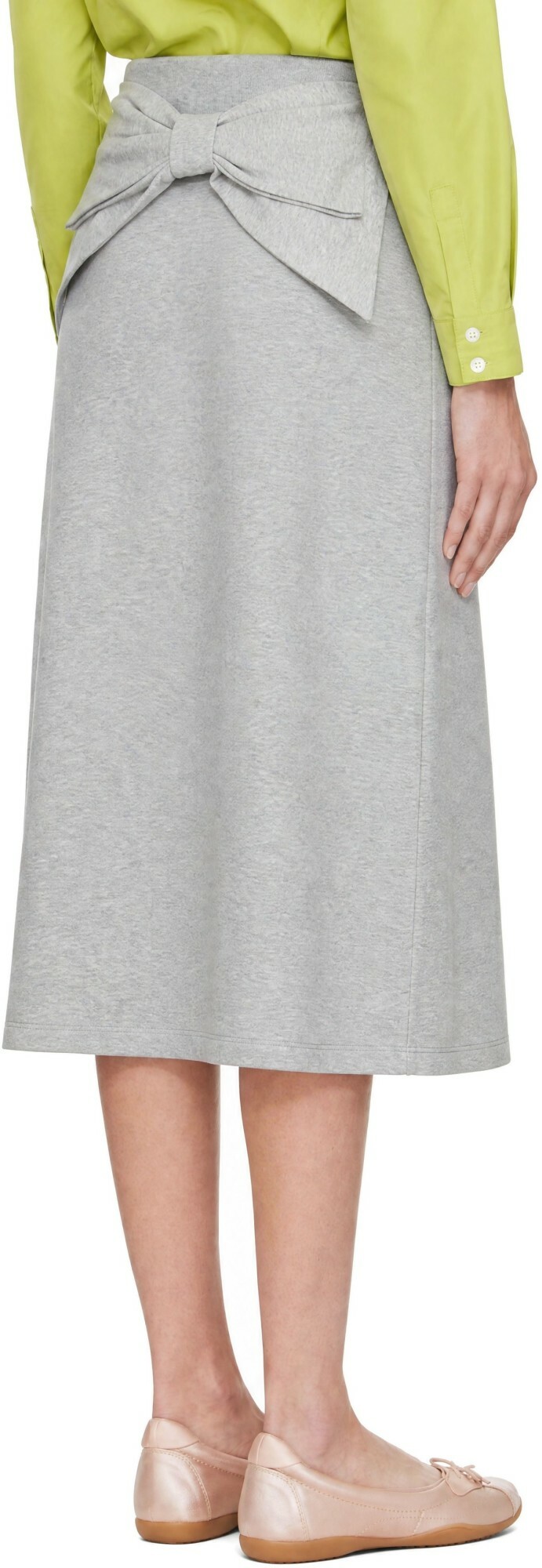 Sandy Liang Gray Shiba Midi Skirt