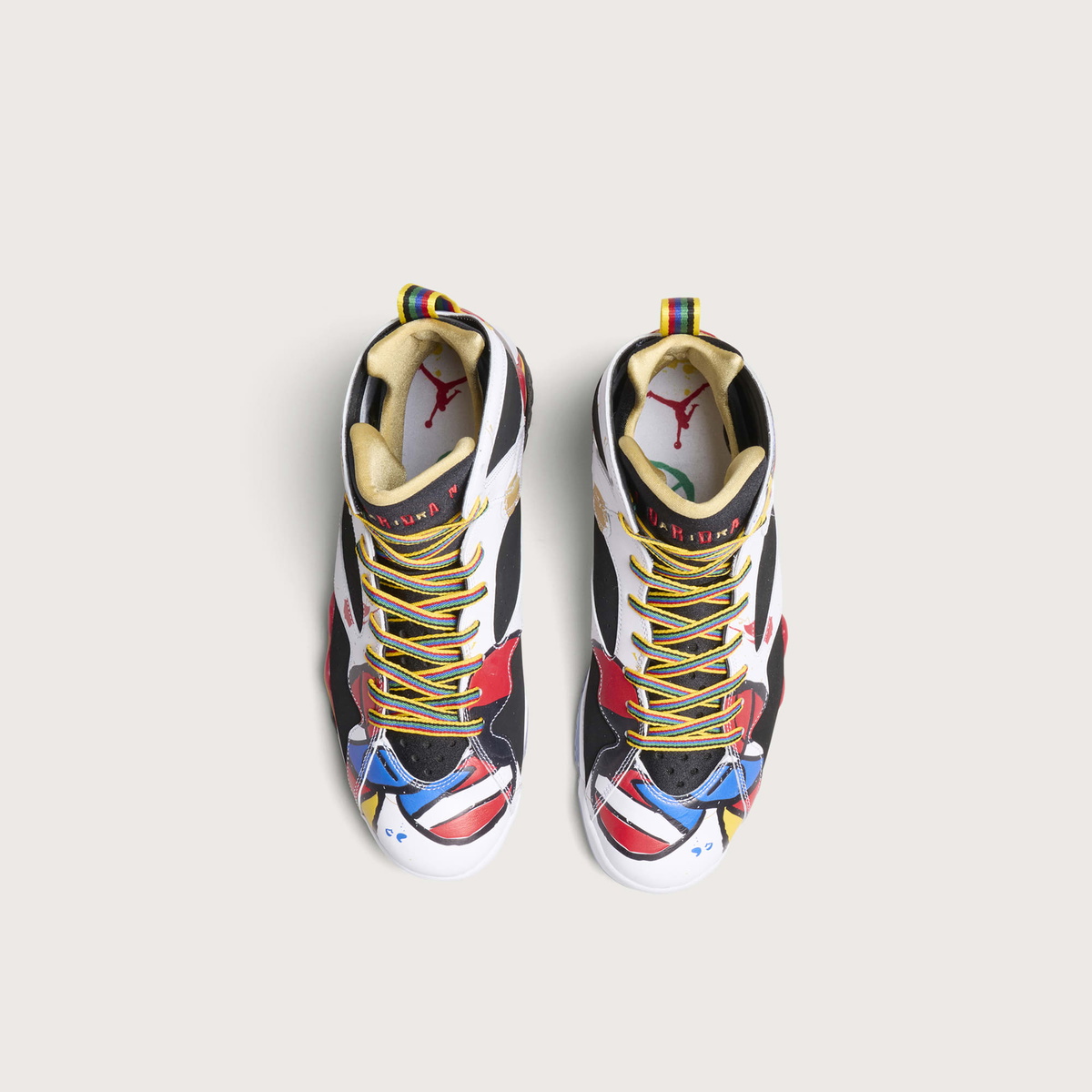 Air Jordan Men's 7 Retro Bb Sneaker in White/Multi Colour