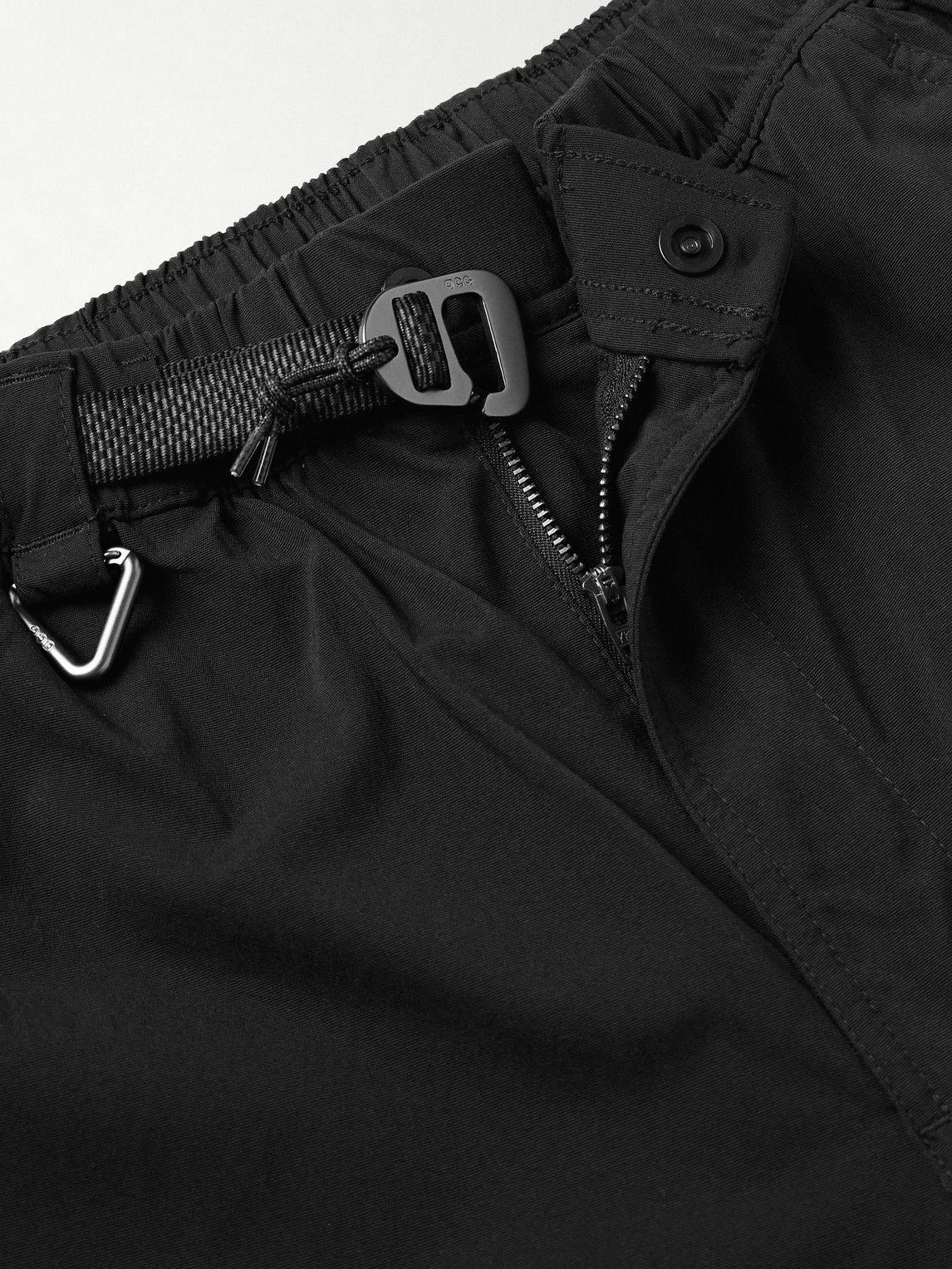 Nike - ACG Straight-Leg Belted Logo-Embroidered Shell Shorts - Black