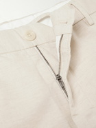 Incotex - Straight-Leg Belted Cotton and Linen-Blend Trousers - Neutrals