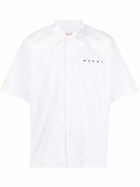 Marni White Logo-Print Cotton Shirt