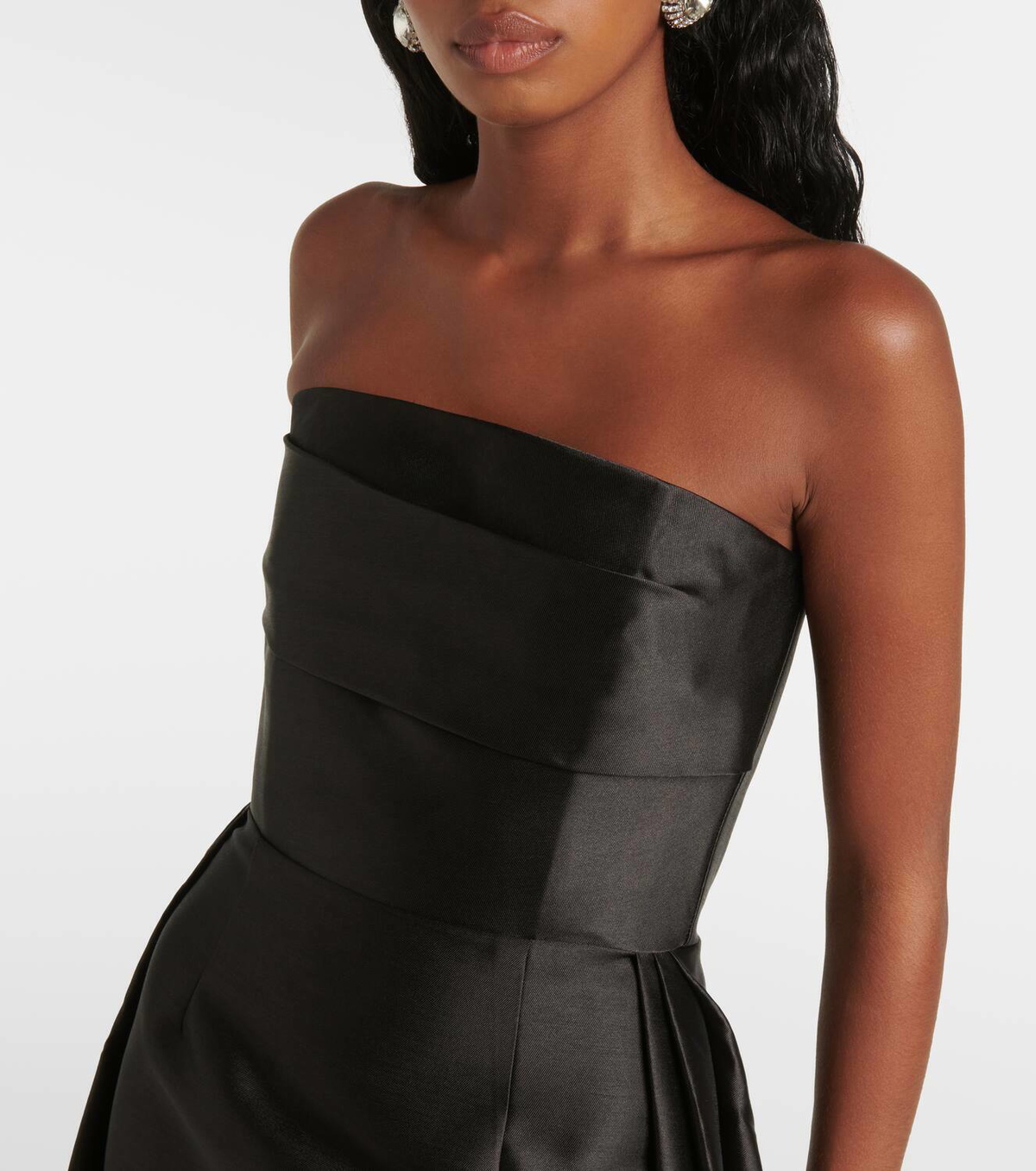 navy blue dress for baby girl Solace London The Hani Asymmetric Dress | Black main image 1