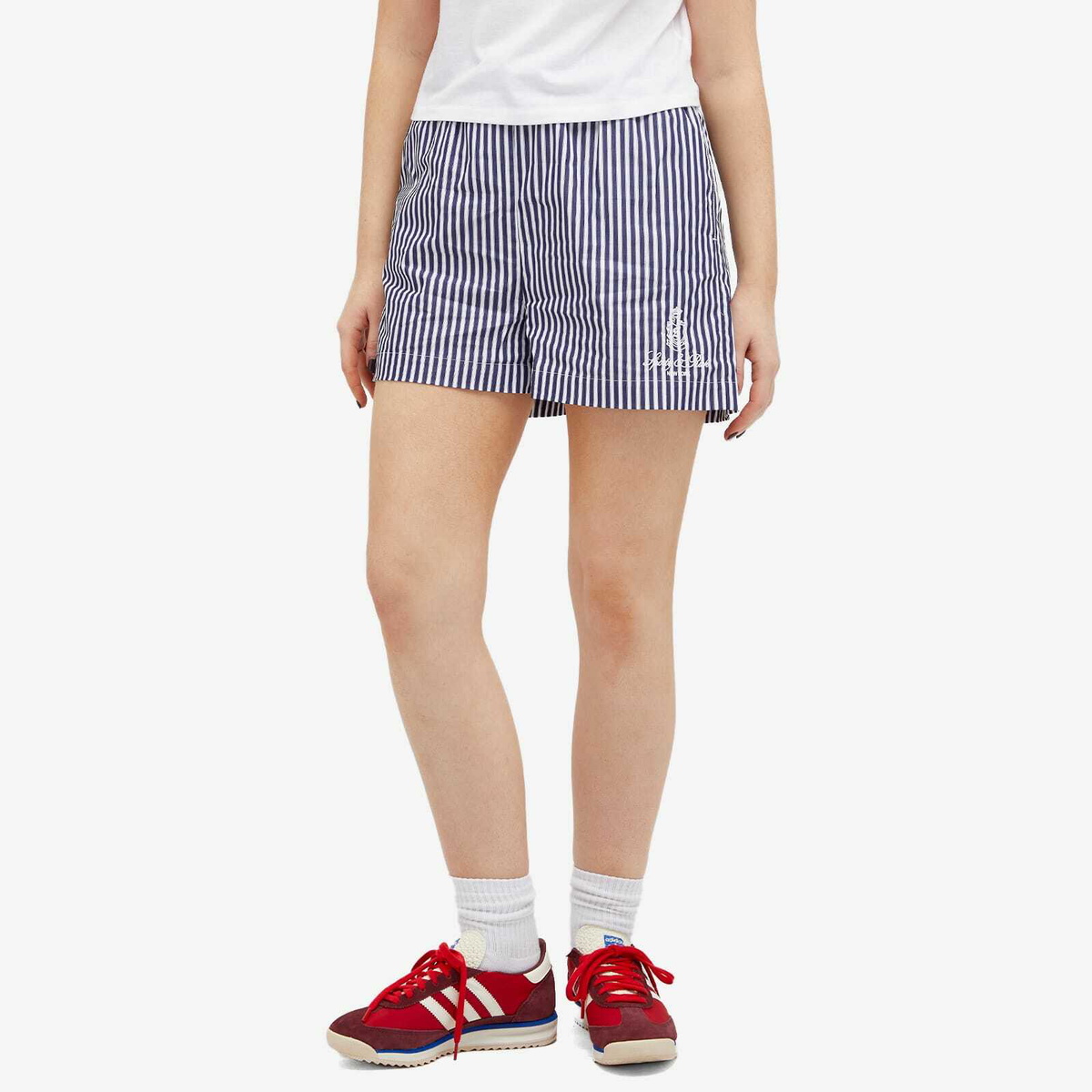 Sporty & Rich Women's Vendome Boxer Shorts in Navy Stripe