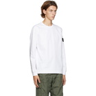 Stone Island White Cotton Long Sleeve T-Shirt