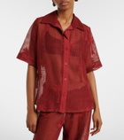 Johanna Ortiz Embroidered cotton-blend mesh shirt