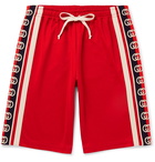 Gucci - Webbing-Trimmed Tech-Jersey Shorts - Red