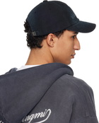 WOOYOUNGMI Navy Dyed Logo Ball Cap