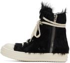 Rick Owens Black Fur Sneakers