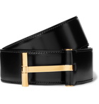 TOM FORD - 4cm Polished-Leather Belt - Black