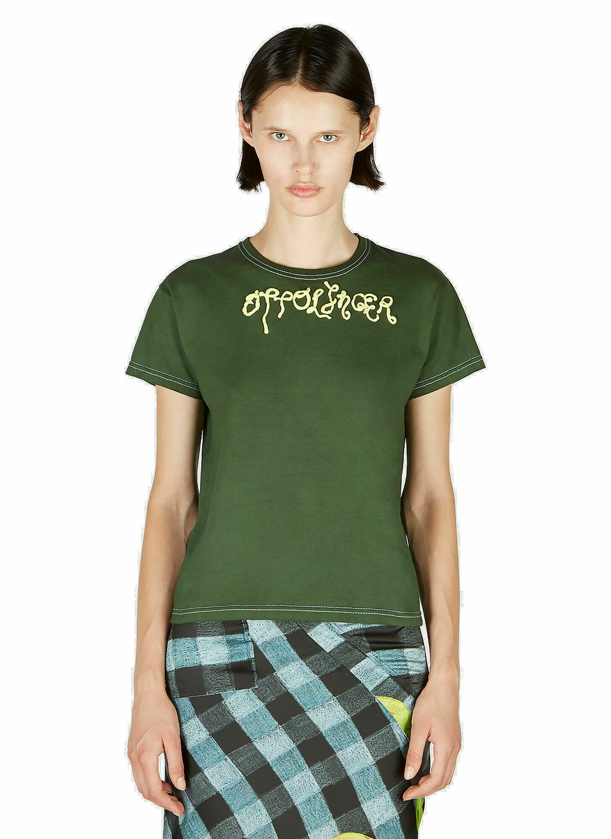 OTTOLINGER 売れ筋商品|||オットリンガー Tシャツ トップス レディース T-shirts Green Ottolinger - Logo T-Shirt in Green Ottolinger