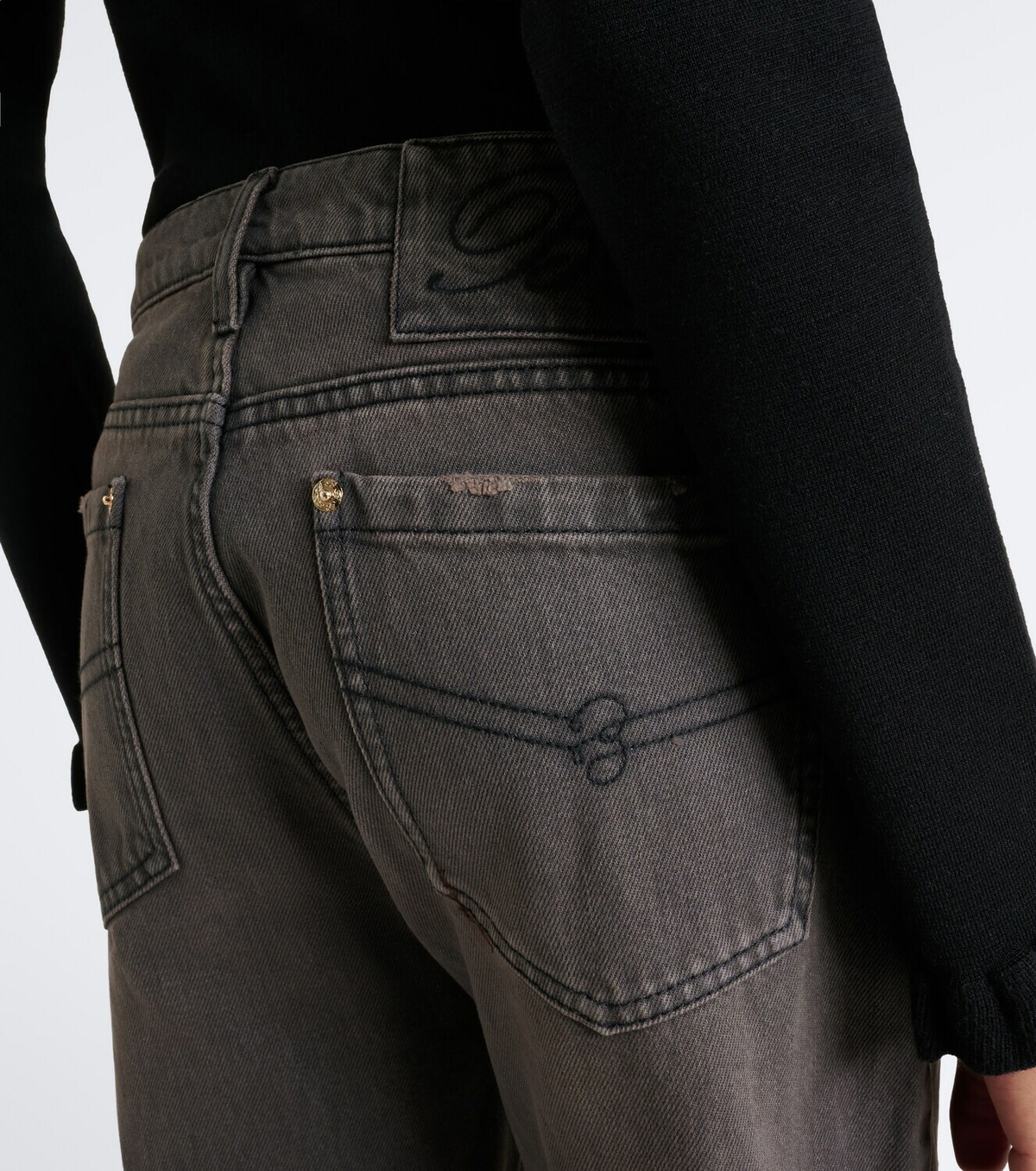 Blumarine Sequined wide-leg jeans