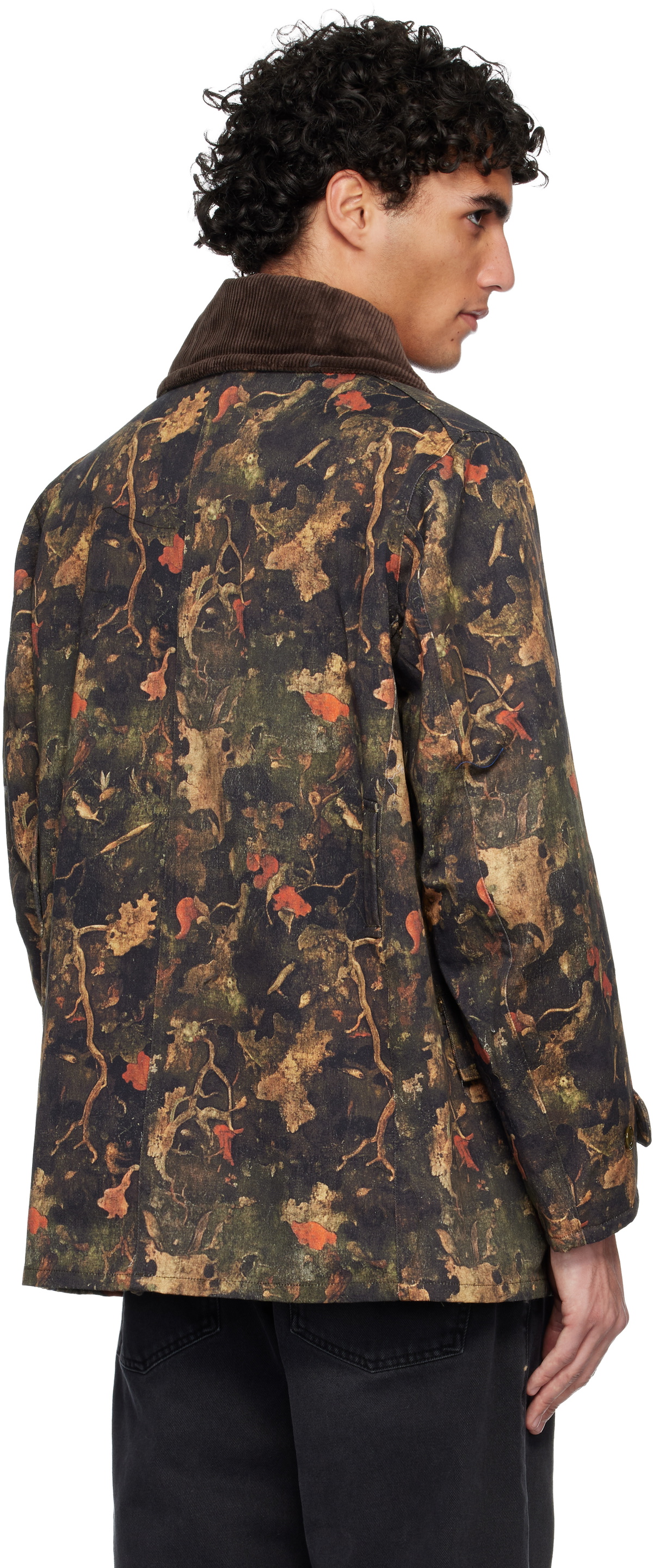 R13 Khaki & Brown Oversized Shawl Lapel Coat