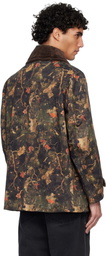 R13 Khaki & Brown Oversized Shawl Lapel Coat