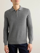 Brunello Cucinelli - Ribbed Cashmere Half-Zip Sweater - Gray