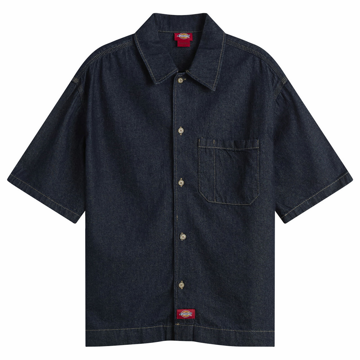Dickies Men's Denim Shirt in Blue Rinsed
