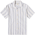 Foret Men's Twig Stripe Vacation Shirt in Navy/Sandstone