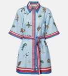 Alémais Printed belted linen shirt dress