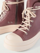 Rick Owens - Ramones Leather High-Top Sneakers - Red