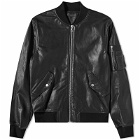 John Elliott Men's Leather Bogota Bomber Jacket in Black